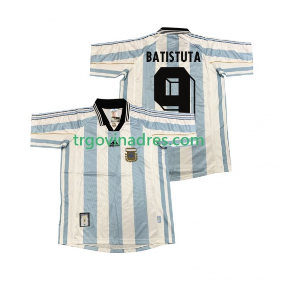 Muški Domaći Dres Argentina BATISUTA 9 Retro 1998 s Kratkih Rukava Muški Domaći Dres Argentina BATISUTA 9 Retro 1998 s Kratkih Rukava