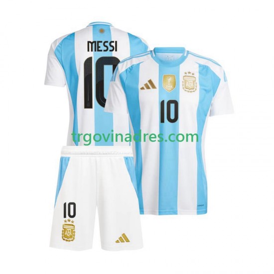 Dječji Domaći Dres Argentina Lionel Messi 10 Copa America 2024 s Kratkih Rukava Dječji Domaći Dres Argentina Lionel Messi 10 Copa America 2024 s Kratkih Rukava