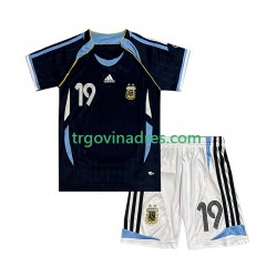 Dječji Gostujući Dres Argentina Lionel Messi 19 Retro 2006 s Kratkih Rukava