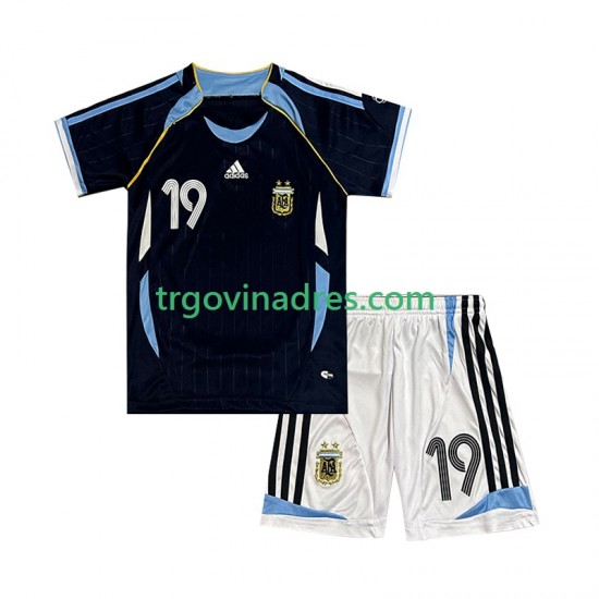Dječji Gostujući Dres Argentina Lionel Messi 19 Retro 2006 s Kratkih Rukava