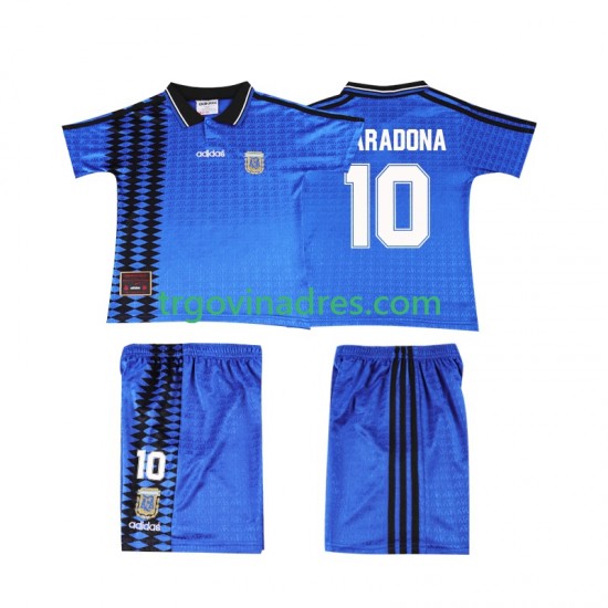 Dječji Gostujući Dres Argentina MARADONA 10 Retro 1994 s Kratkih Rukava Dječji Gostujući Dres Argentina MARADONA 10 Retro 1994 s Kratkih Rukava
