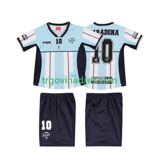 Dječji Domaći Dres Argentina MARADONA 10 Retro 2000 s Kratkih Rukava Dječji Domaći Dres Argentina MARADONA 10 Retro 2000 s Kratkih Rukava