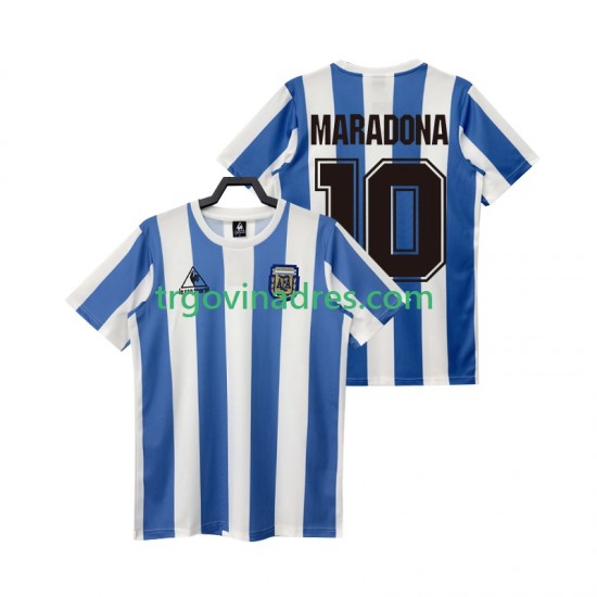 Muški Domaći Dres Argentina MARADONA 10 Retro 1986 s Kratkih Rukava Muški Domaći Dres Argentina MARADONA 10 Retro 1986 s Kratkih Rukava