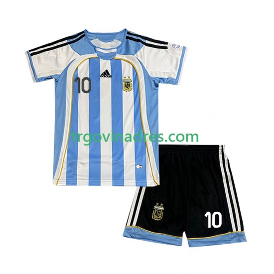 Dječji Domaći Dres Argentina Maradona 10 Retro 2006 s Kratkih Rukava