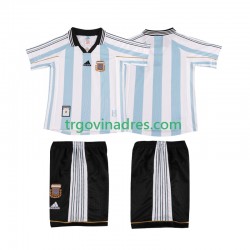 Dječji Domaći Dres Argentina Retro 1998 s Kratkih Rukava Dječji Domaći Dres Argentina Retro 1998 s Kratkih Rukava