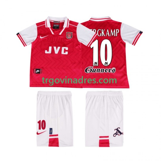 Dječji Domaći Dres Arsenal BERGKAMP 10 Retro 1996 1997 s Kratkih Rukava Dječji Domaći Dres Arsenal BERGKAMP 10 Retro 1996 1997 s Kratkih Rukava