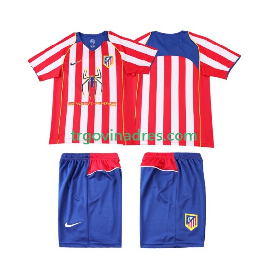 Dječji Domaći Dres Atlético Madrid Retro 2005 2004 s Kratkih Rukava Dječji Domaći Dres Atlético Madrid Retro 2005 2004 s Kratkih Rukava