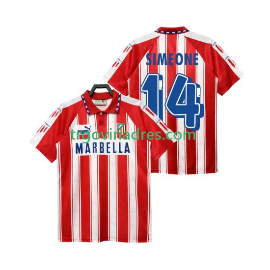 Muški Domaći Dres Atlético Madrid SIMEONE 14 Retro 1995 1994 s Kratkih Rukava Muški Domaći Dres Atlético Madrid SIMEONE 14 Retro 1995 1994 s Kratkih Rukava