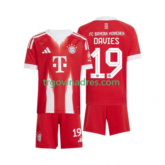 Dječji Domaći Dres FC Bayern München Alphonso Davies 19 2025-2026 s Kratkih Rukava Dječji Domaći Dres FC Bayern München Alphonso Davies 19 2025-2026 s Kratkih Rukava
