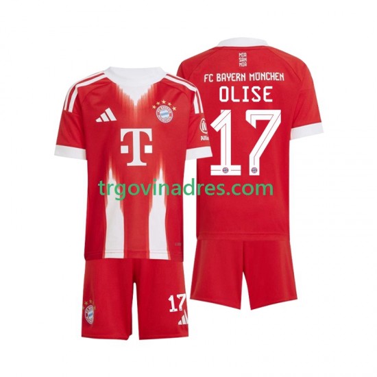 Dječji Domaći Dres FC Bayern München Michael Olise 17 2025-2026 s Kratkih Rukava Dječji Domaći Dres FC Bayern München Michael Olise 17 2025-2026 s Kratkih Rukava
