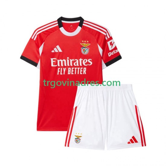 Dječji Domaći Dres Benfica 2025-2026 s Kratkih Rukava Dječji Domaći Dres Benfica 2025-2026 s Kratkih Rukava