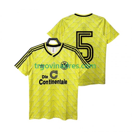 Muški Domaći Dres Borussia Dortmund 5 Retro 1988 1989 s Kratkih Rukava Muški Domaći Dres Borussia Dortmund 5 Retro 1988 1989 s Kratkih Rukava