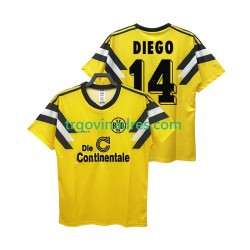 Muški Domaći Dres Borussia Dortmund DIEGO 14 Retro DFB-POKAL 1989 s Kratkih Rukava Muški Domaći Dres Borussia Dortmund DIEGO 14 Retro DFB-POKAL 1989 s Kratkih Rukava