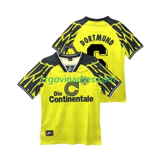Muški Domaći Dres Borussia Dortmund SAMMER 6 Retro 1995 1994 s Kratkih Rukava Muški Domaći Dres Borussia Dortmund SAMMER 6 Retro 1995 1994 s Kratkih Rukava