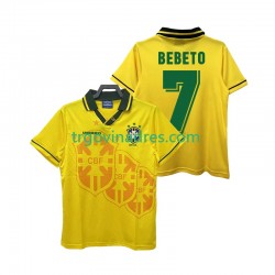 Muški Domaći Dres Brazil BEBETO 7 Retro 1994 s Kratkih Rukava Muški Domaći Dres Brazil BEBETO 7 Retro 1994 s Kratkih Rukava