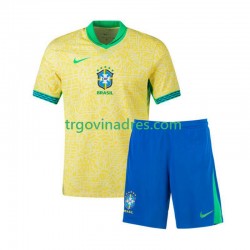 Dječji Domaći Dres Brazil Copa America 2024 s Kratkih Rukava Dječji Domaći Dres Brazil Copa America 2024 s Kratkih Rukava