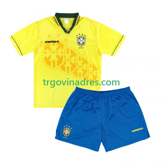 Dječji Domaći Dres Brazil Retro 1994 s Kratkih Rukava Dječji Domaći Dres Brazil Retro 1994 s Kratkih Rukava
