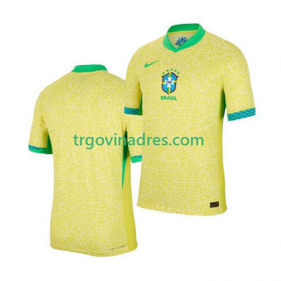Muški Domaći Dres Brazil Copa America 2024 s Kratkih Rukava Muški Domaći Dres Brazil Copa America 2024 s Kratkih Rukava