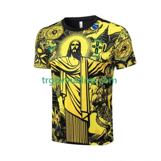 Muški Domaći Dres Brazil Jesus 2024 s Kratkih Rukava Muški Domaći Dres Brazil Jesus 2024 s Kratkih Rukava
