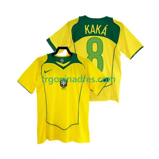 Muški Domaći Dres Brazil KAKA 8 Retro 2004 s Kratkih Rukava Muški Domaći Dres Brazil KAKA 8 Retro 2004 s Kratkih Rukava