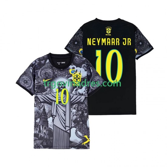 Muški Domaći Dres Brazil Neymar JR 10 Cheist the Redeemer 2024 s Kratkih Rukava Muški Domaći Dres Brazil Neymar JR 10 Cheist the Redeemer 2024 s Kratkih Rukava