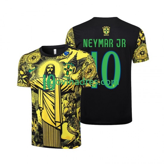 Muški Domaći Dres Brazil Neymar JR 10 Jesus 2024 s Kratkih Rukava Muški Domaći Dres Brazil Neymar JR 10 Jesus 2024 s Kratkih Rukava