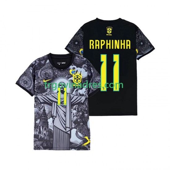 Muški Domaći Dres Brazil RAPHINHA 11 Cheist the Redeemer 2024 s Kratkih Rukava Muški Domaći Dres Brazil RAPHINHA 11 Cheist the Redeemer 2024 s Kratkih Rukava