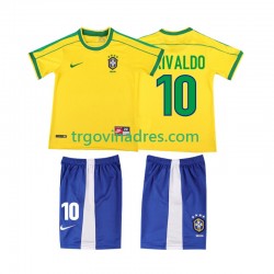 Dječji Domaći Dres Brazil RIVALDO 10 Retro 1998 s Kratkih Rukava Dječji Domaći Dres Brazil RIVALDO 10 Retro 1998 s Kratkih Rukava