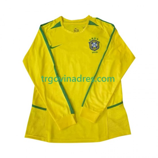Muški Domaći Dres Brazil Retro 2002 s Dugim Rukavima Muški Domaći Dres Brazil Retro 2002 s Dugim Rukavima