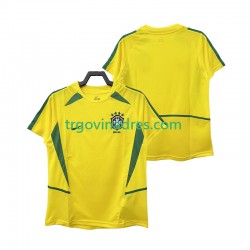 Muški Domaći Dres Brazil Retro 2002 s Kratkih Rukava Muški Domaći Dres Brazil Retro 2002 s Kratkih Rukava