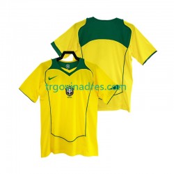 Muški Domaći Dres Brazil Retro 2004 s Kratkih Rukava Muški Domaći Dres Brazil Retro 2004 s Kratkih Rukava