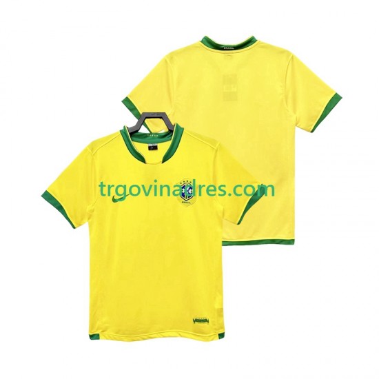Muški Domaći Dres Brazil Retro 2006 s Kratkih Rukava Muški Domaći Dres Brazil Retro 2006 s Kratkih Rukava