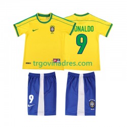 Dječji Domaći Dres Brazil Ronaldo 9 Retro 1998 s Kratkih Rukava