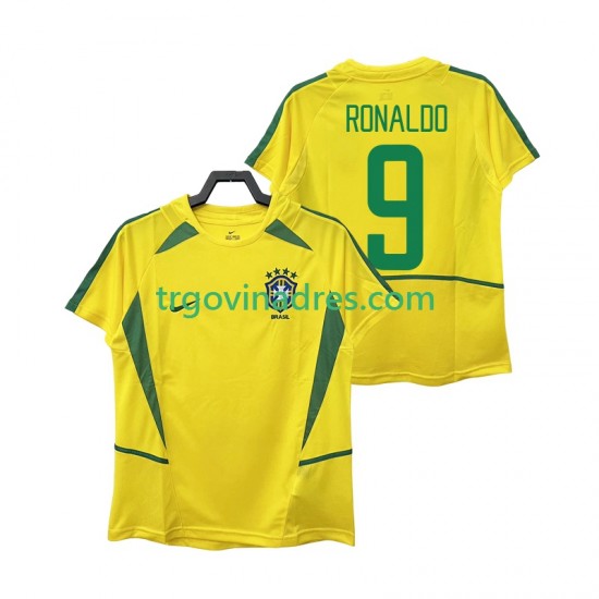 Muški Domaći Dres Brazil Ronaldo 9 Retro 2002 s Kratkih Rukava Muški Domaći Dres Brazil Ronaldo 9 Retro 2002 s Kratkih Rukava