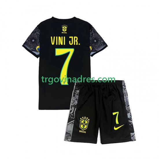 Dječji Domaći Brazil Vinicius Junior 7 Cheist the Redeemer Football Shirts 2024 s Kratkih Rukava Dječji Domaći Brazil Vinicius Junior 7 Cheist the Redeemer Football Shirts 2024 s Kratkih Rukava
