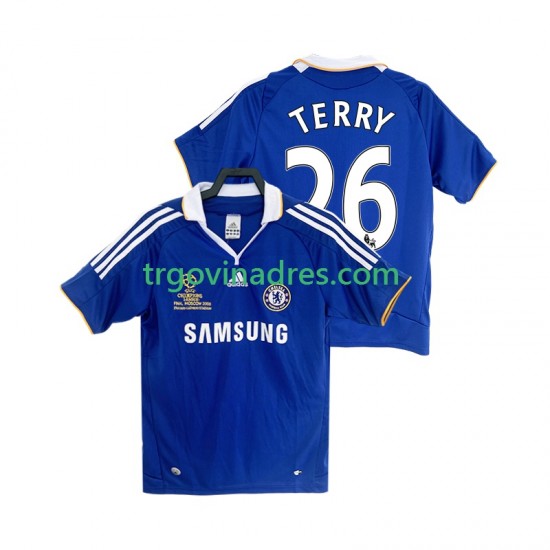 Muški Domaći Dres Chelsea TERRY 26 Retro 2007 2008 s Kratkih Rukava Muški Domaći Dres Chelsea TERRY 26 Retro 2007 2008 s Kratkih Rukava