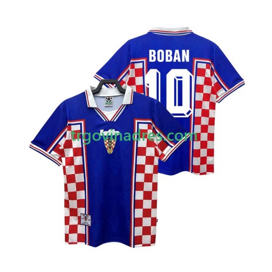 Muški Gostujući Dres Hrvatska BOBAN 10 Retro 1998 s Kratkih Rukava Muški Gostujući Dres Hrvatska BOBAN 10 Retro 1998 s Kratkih Rukava