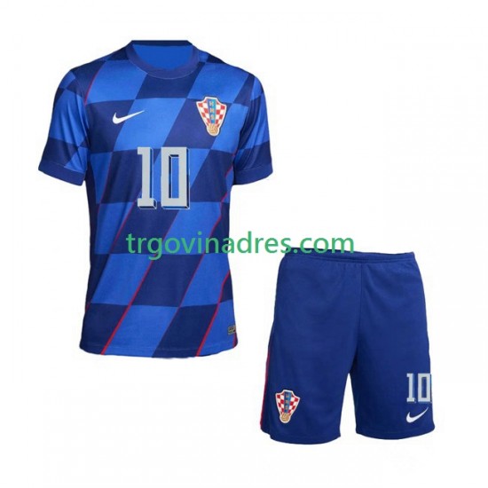 Dječji Gostujući Dres Hrvatska Luca Modric 10 Euro 2024 s Kratkih Rukava