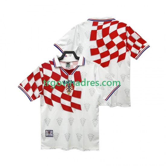 Muški Domaći Dres Hrvatska Retro 1998 s Kratkih Rukava Muški Domaći Dres Hrvatska Retro 1998 s Kratkih Rukava