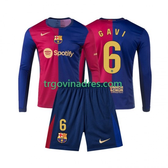 Dječji Domaći Dres FC Barcelona Gavi 6 2024-2025 s Dugim Rukavima Dječji Domaći Dres FC Barcelona Gavi 6 2024-2025 s Dugim Rukavima