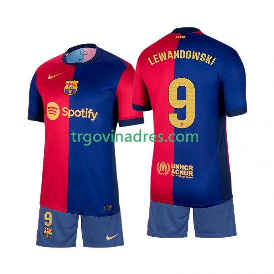 Dječji Domaći Dres FC Barcelona Lewandowski 9 2024-2025 s Kratkih Rukava Dječji Domaći Dres FC Barcelona Lewandowski 9 2024-2025 s Kratkih Rukava