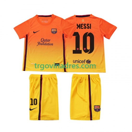 Dječji Gostujući Dres FC Barcelona Lionel Messi 10 Retro 2012 2013 s Kratkih Rukava Dječji Gostujući Dres FC Barcelona Lionel Messi 10 Retro 2012 2013 s Kratkih Rukava