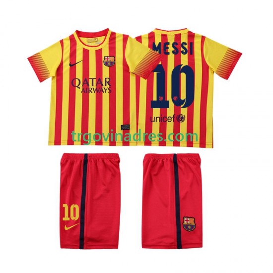 Dječji Gostujući Dres FC Barcelona Lionel Messi 10 Retro 2013 2014 s Kratkih Rukava Dječji Gostujući Dres FC Barcelona Lionel Messi 10 Retro 2013 2014 s Kratkih Rukava