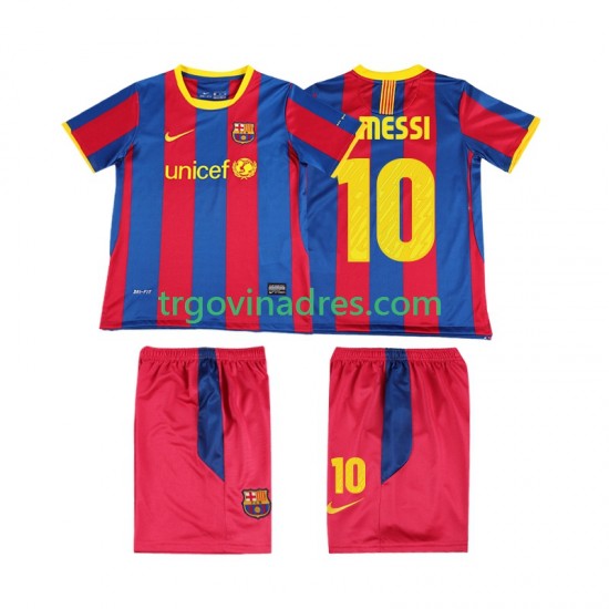 Dječji Domaći Dres FC Barcelona Lionel Messi 10 Retro 2011 2010 s Kratkih Rukava Dječji Domaći Dres FC Barcelona Lionel Messi 10 Retro 2011 2010 s Kratkih Rukava