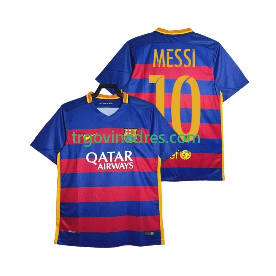 Muški Domaći Dres FC Barcelona Lionel Messi 10 Retro 2015-2016 s Kratkih Rukava Muški Domaći Dres FC Barcelona Lionel Messi 10 Retro 2015-2016 s Kratkih Rukava