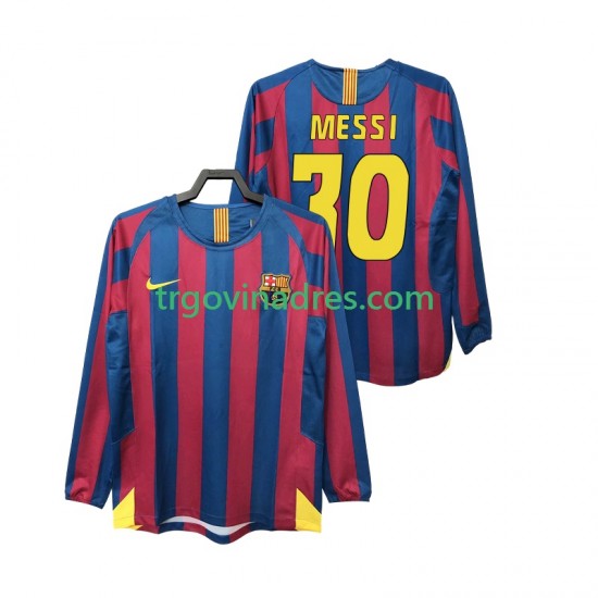 Muški Domaći Dres FC Barcelona Lionel Messi 30 Retro 2005 2006 s Dugim Rukavima Muški Domaći Dres FC Barcelona Lionel Messi 30 Retro 2005 2006 s Dugim Rukavima