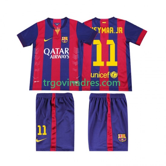 Dječji Domaći Dres FC Barcelona Neymar JR 11 Retro 2014 2015 s Kratkih Rukava Dječji Domaći Dres FC Barcelona Neymar JR 11 Retro 2014 2015 s Kratkih Rukava