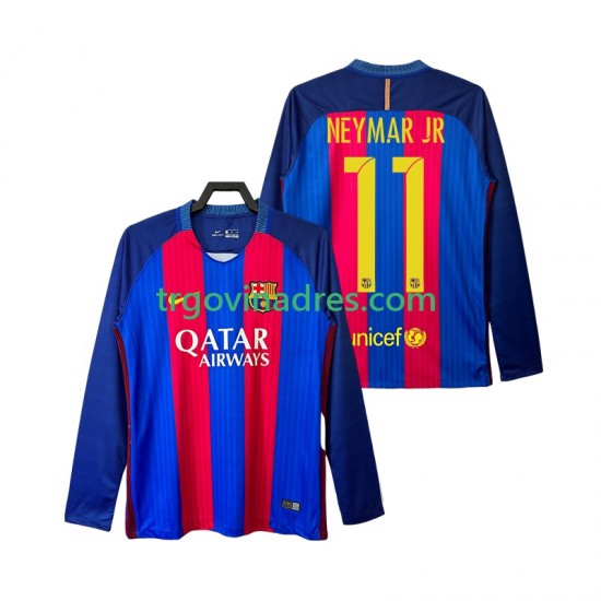 Muški Domaći Dres FC Barcelona Neymar JR 11 Retro 2016 2017 s Dugim Rukavima Muški Domaći Dres FC Barcelona Neymar JR 11 Retro 2016 2017 s Dugim Rukavima