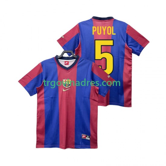 Muški Domaći Dres FC Barcelona PUYOL 5 Retro 1998 1999 s Kratkih Rukava Muški Domaći Dres FC Barcelona PUYOL 5 Retro 1998 1999 s Kratkih Rukava