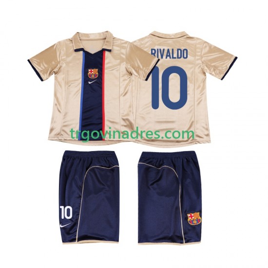 Dječji Gostujući Dres FC Barcelona RIVALDO 10 Retro 2001 2002 s Kratkih Rukava Dječji Gostujući Dres FC Barcelona RIVALDO 10 Retro 2001 2002 s Kratkih Rukava